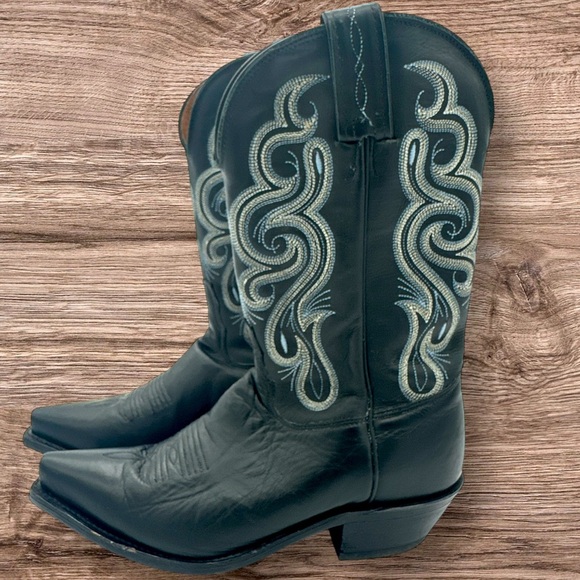 Tony Lama Black Stallion Leather Western Boots - Picture 4 of 11